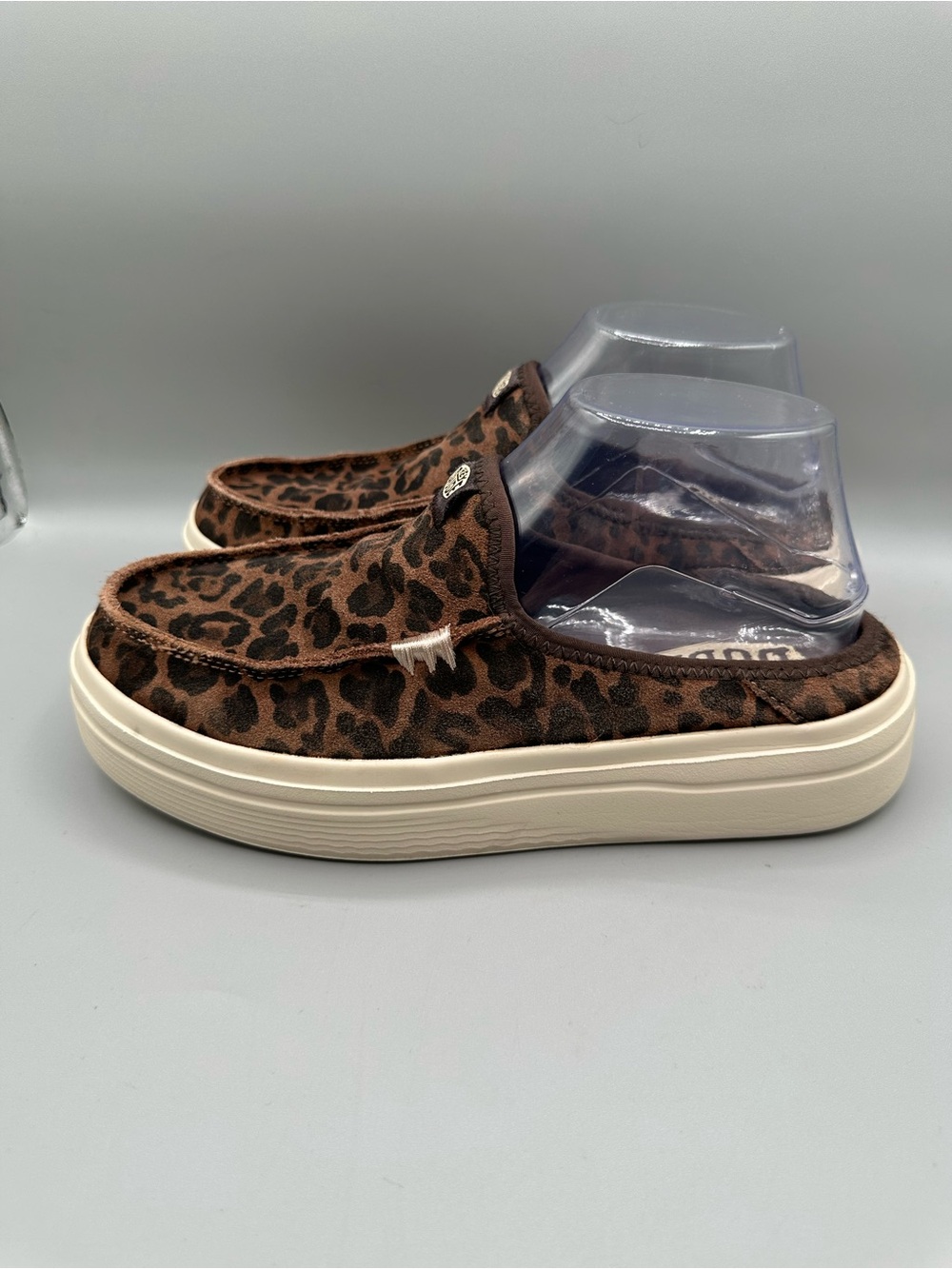 Hey Dude Austin Lift Classic Platform Leopard Slip On Women 8 Brown - Picture 6 of 11